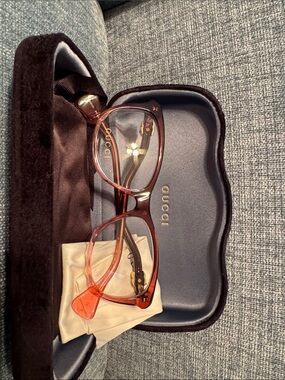 Gucci red ombré Cat-Eye Optical Glasses